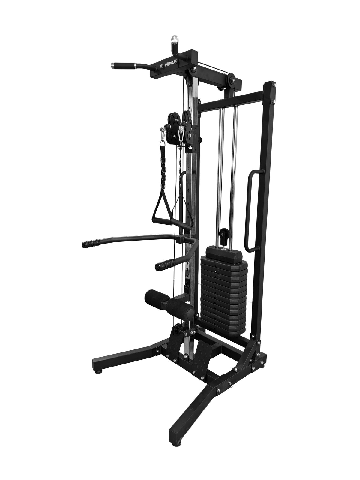 POWA Gym Freestanding Cable Pulley Machine - 90kg Plate Loaded