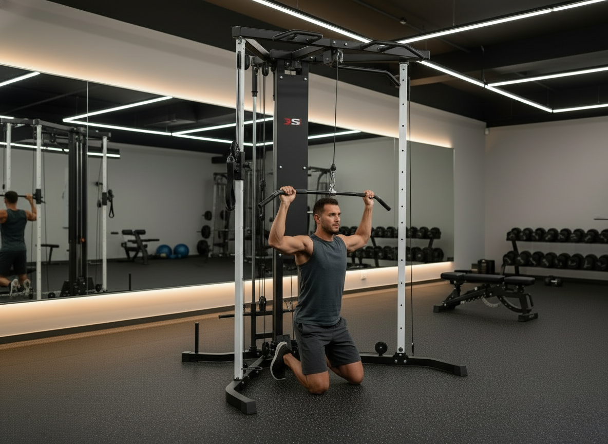 POWA Gym Dual Adjustable Functional Crossover Cable Pulley Machine DUP