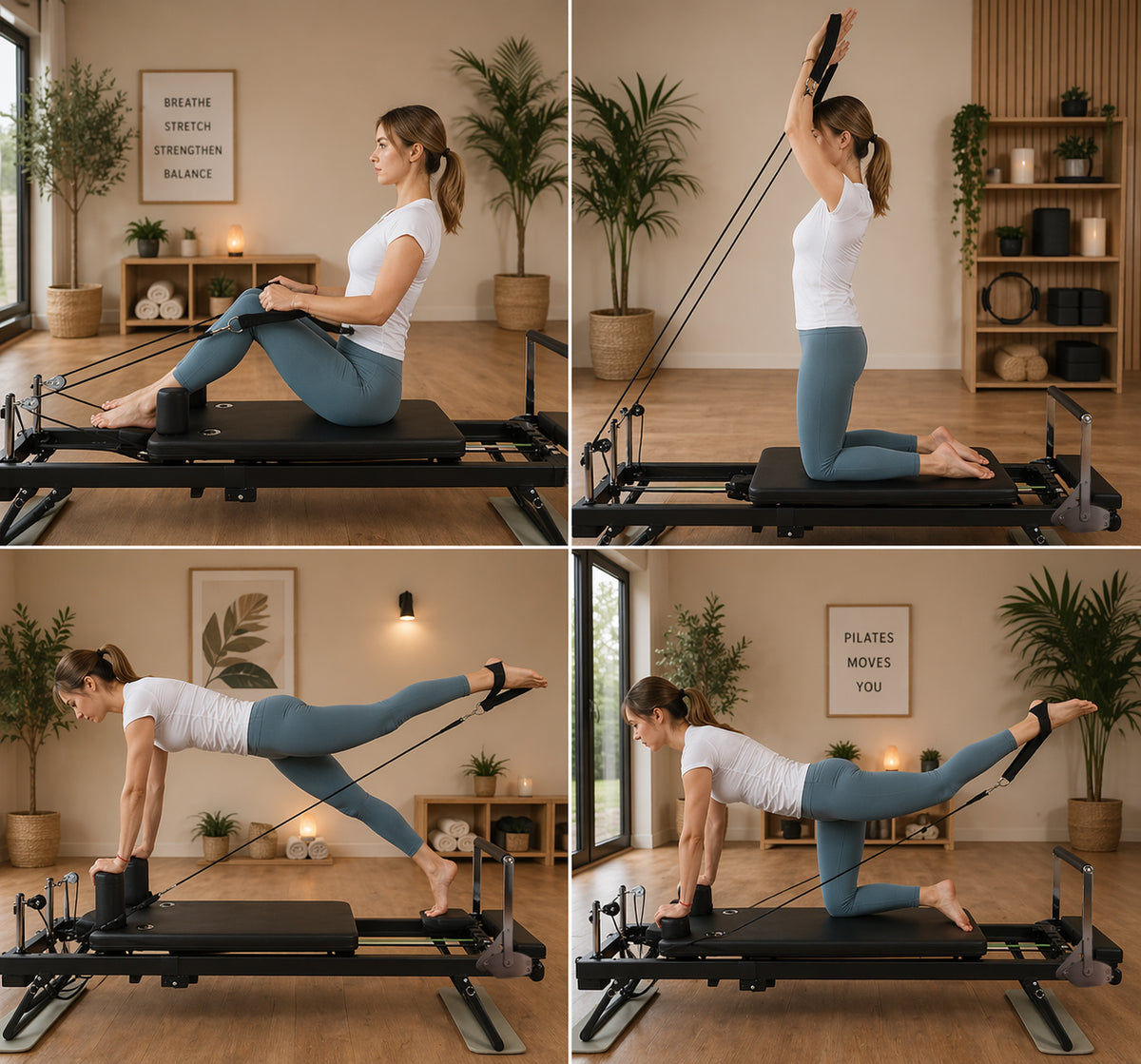 Folding Home Pilates Reformer Board Dual Resistance Machine